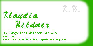 klaudia wildner business card